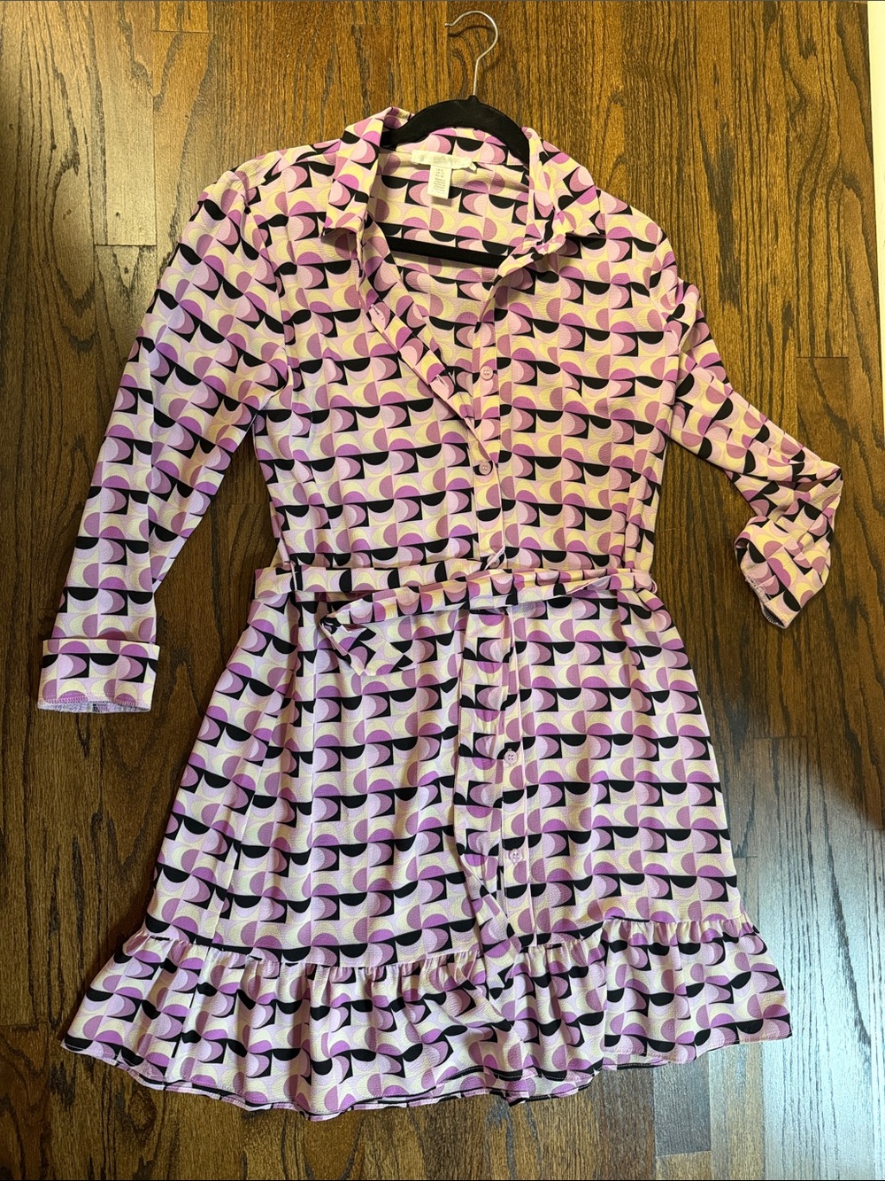 London Times Pink & Purple Geometric Shirt Dress